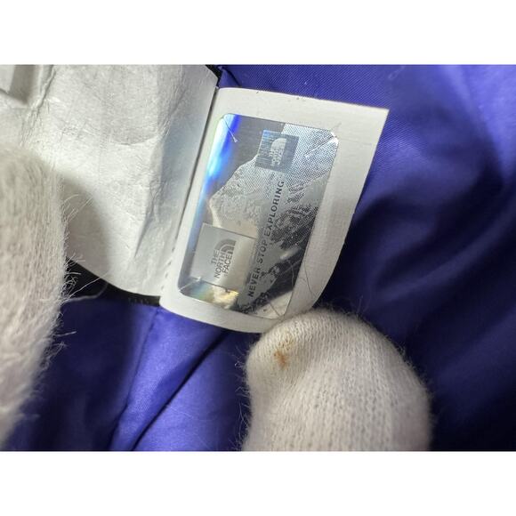 The North Face Jacket Girls Large 14/16 Purple Hooded Quilted Puffer Zip Pockets - Picture 12 of 13